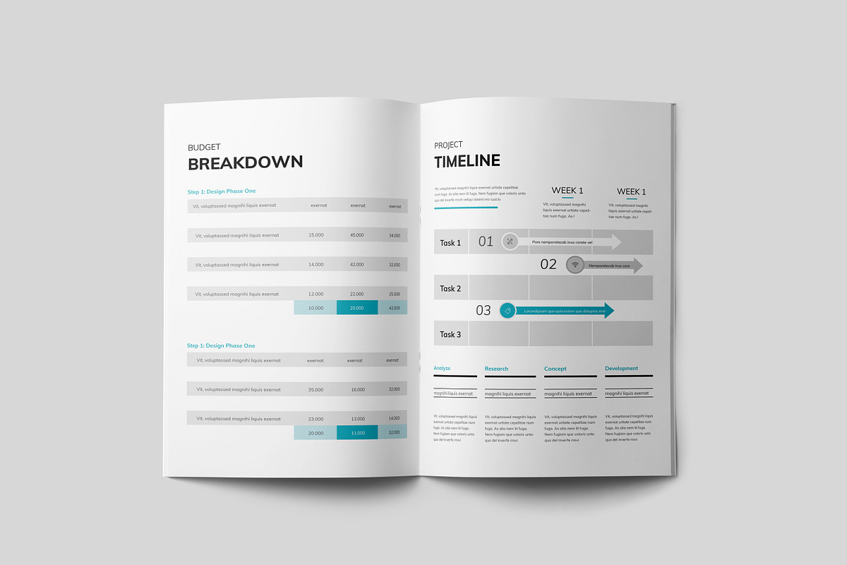 Simple Proposal Template I Canva, a Brochure Template by PixWork (Photo 9 of 10)