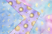 Gold Fantasy Watercolor Backgrounds, a Texture Graphic by Digital Curio (Thumbnail 2 of 5)