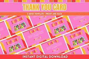 Colorful Thank You Card, a Card Template by SunshineStudioBoutique