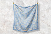Sky Blue Art Nouveau Silk Scarf, an Object Graphic by ilustrinna (Thumbnail 2 of 8)