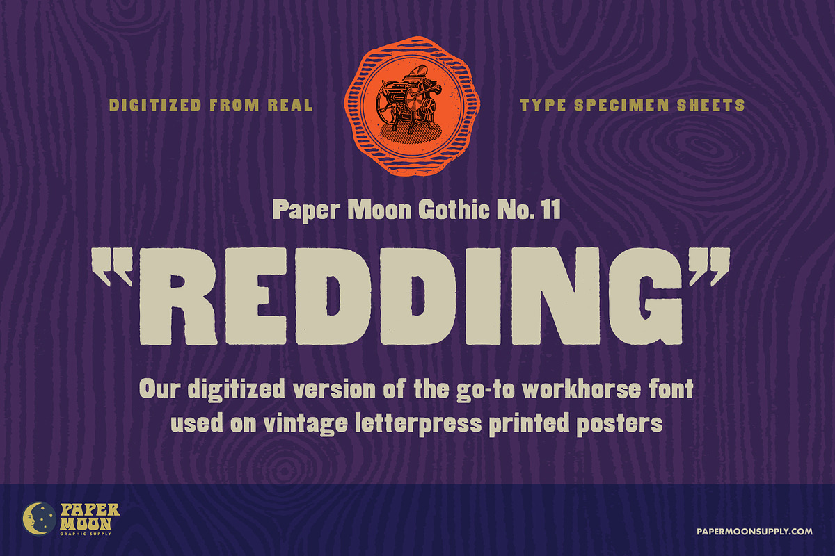 Redding Letterpress Font, a Sans Serif Font by Paper Moon Graphic Supply (Photo 1 of 7)