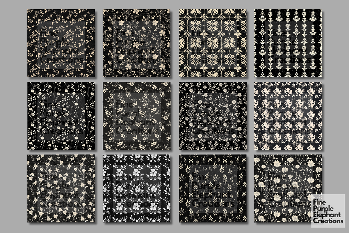 Black Distressed Cottagecore Shabby, a Pattern Graphic by Fine Purple Elephant (Photo 5 of 5)