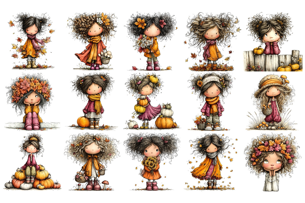 Autumn Girl Pumpkin PNG Clipart, a Person Illustration by Nicolle's Colorful Art (Photo 4 of 5)