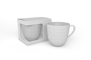 Mug Box Mockup, a Cups & Container Mockup by Qaleb Studio