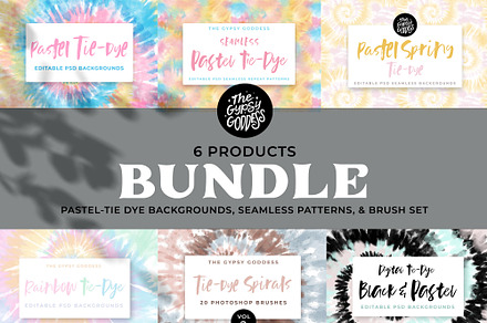 Sale: Pastel Tie-Dye Seamless Bundle