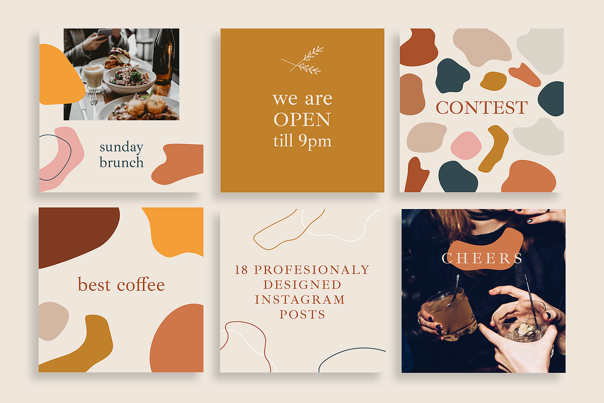 Shapes Instagram Posts Template, a Social Media Template by Wild Ones (Photo 3 of 6)