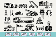 Airport Doodle SVG – 18 Icons, a Transportation Illustration by Ghagra (Thumbnail 1 of 3)