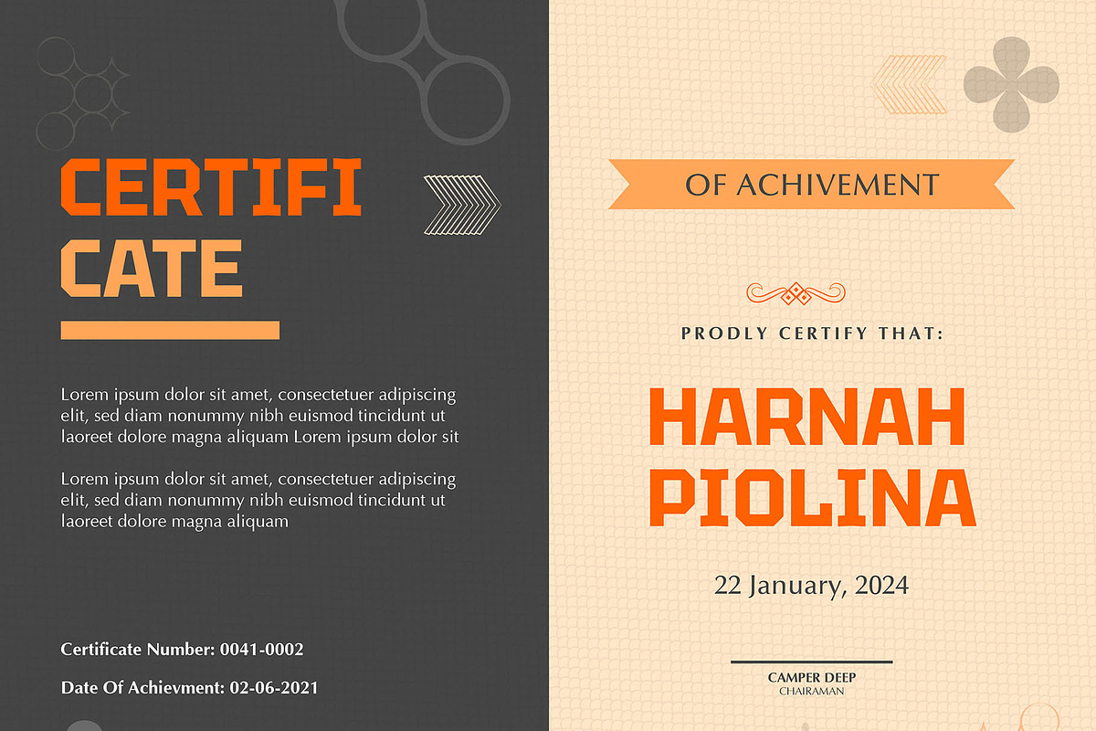 Certificate With Elegant Design, a Stationery Template by MRI STUDIO (Photo 4 of 11)