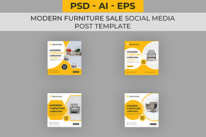 Modern Furniture Sale Social Media, a Social Media Template by Lakhan1998