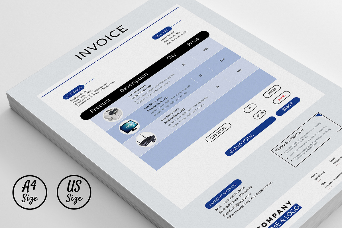 Invoice Template Ms Word Pages, a Stationery Template by Tbunny (Photo 4 of 5)