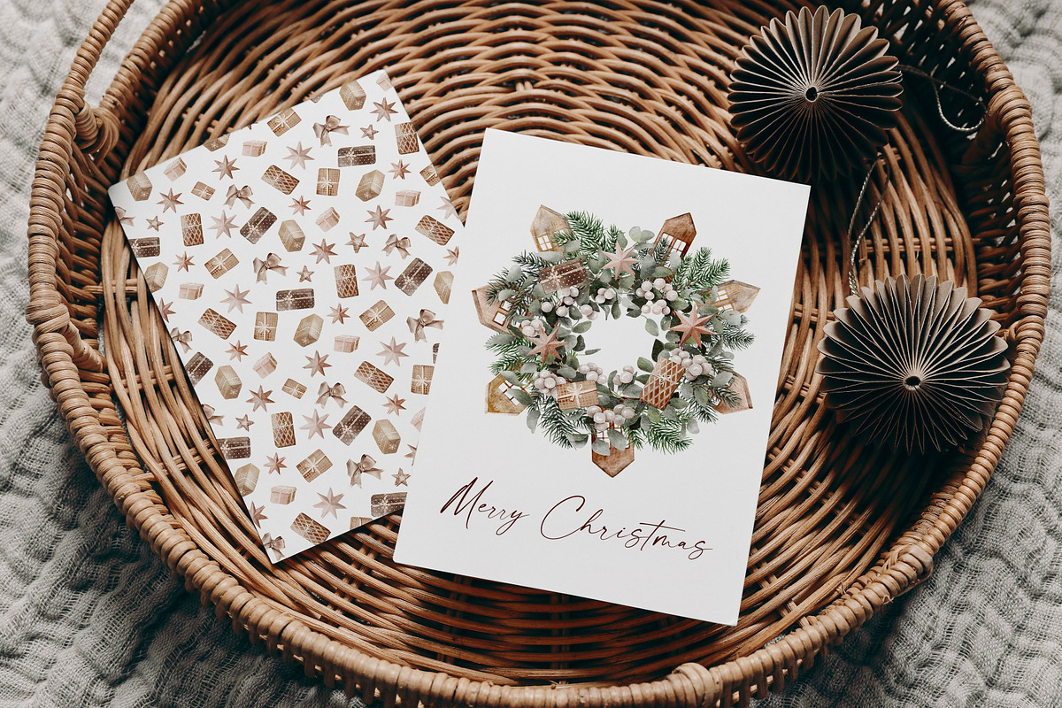 Watercolor Neutral Christmas clipart, a Seasonal Illustration by Lemon design (Photo 11 of 11)