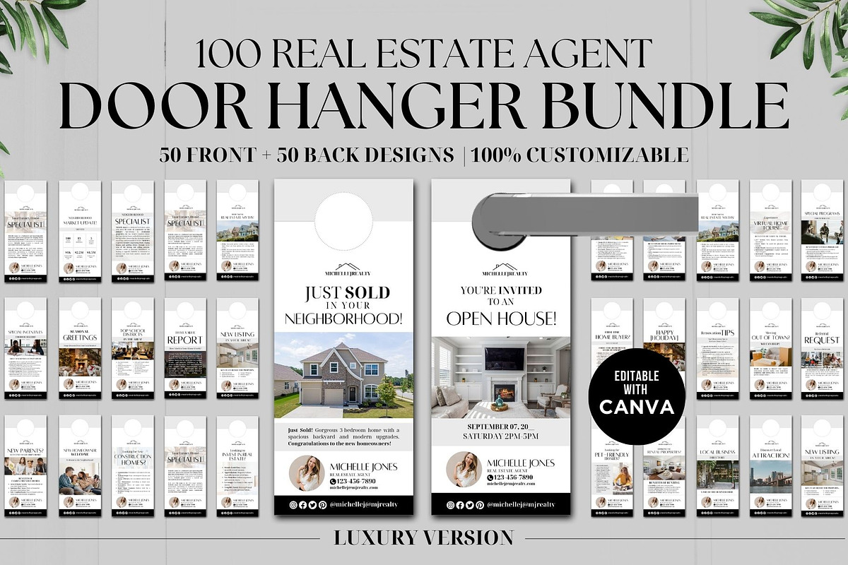 Real Estate Door Hanger Bundle Canva, a Marketing Template by CreativeVinesStore (Photo 1 of 6)