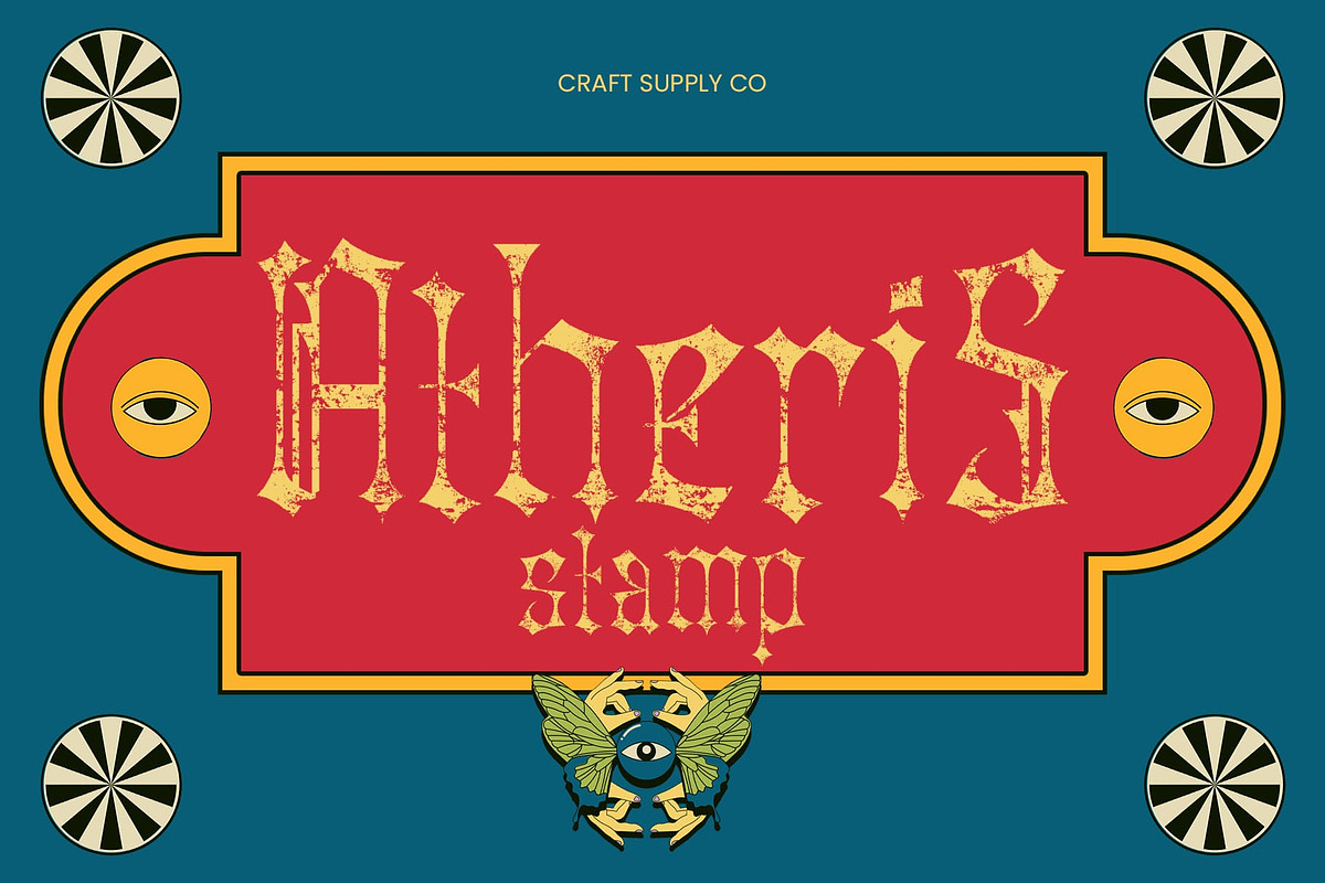 Atheris Stamp, a Blackletter Font by Craft Supply Co. (Photo 1 of 8)