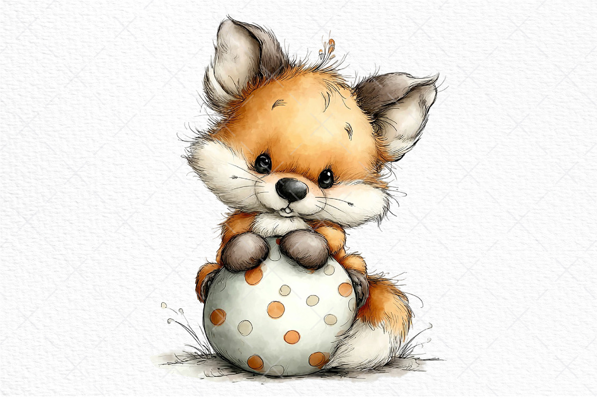 Whimsical Funny Easter Fox Clipart, an Illustration by Craft Nest (Photo 9 of 11)
