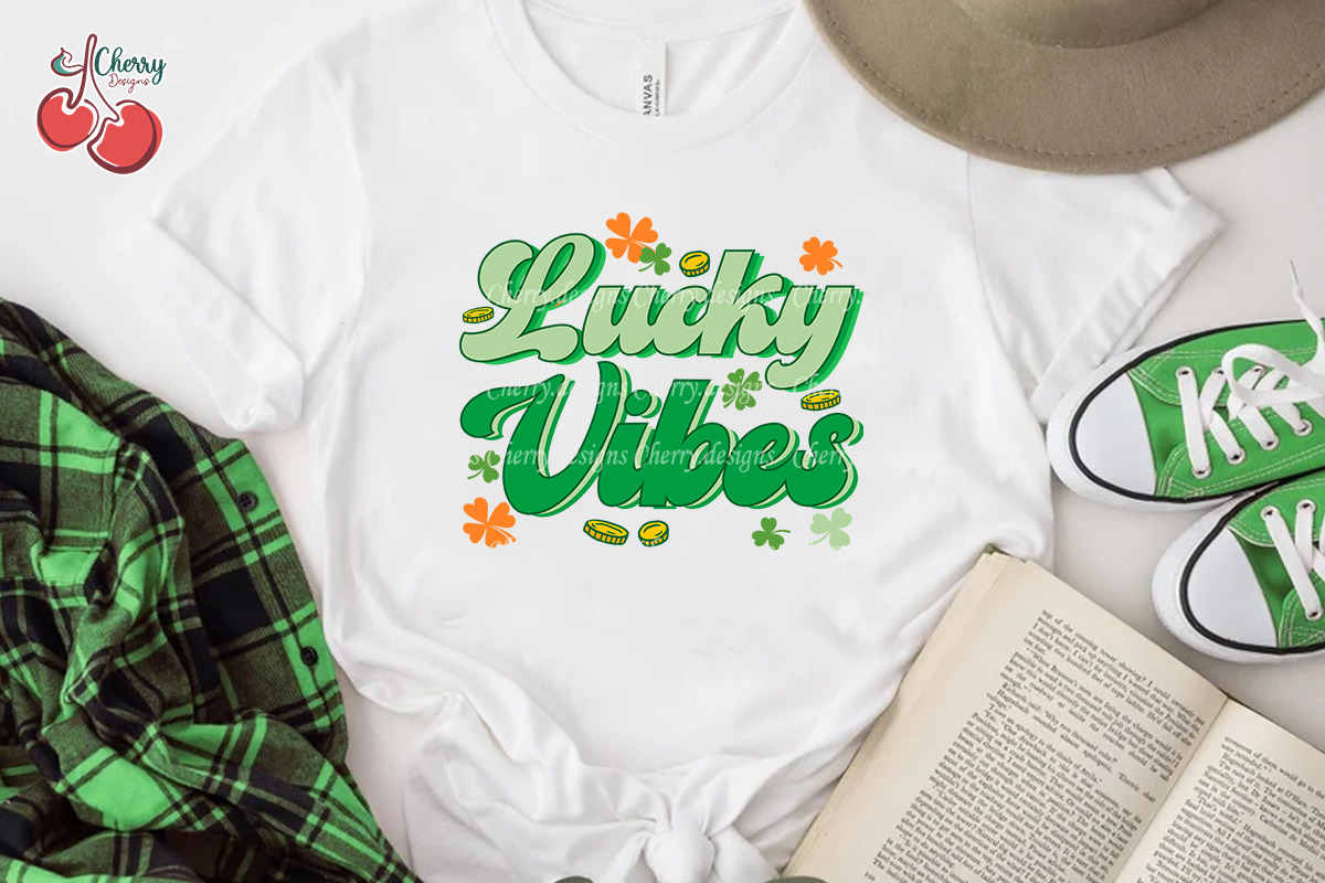 Lucky Vibes Shamrock St Patricks SVG, a Graphic by Cherry.designs (Photo 4 of 4)