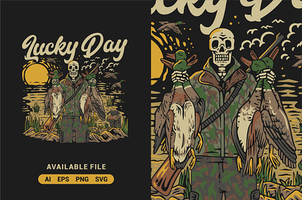 Duck Hunting Vector Illustration
