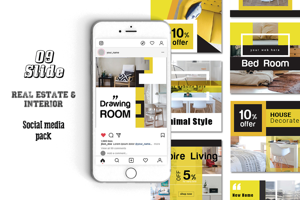 Interior Social Media Pack, a Social Media Template by ZAAS