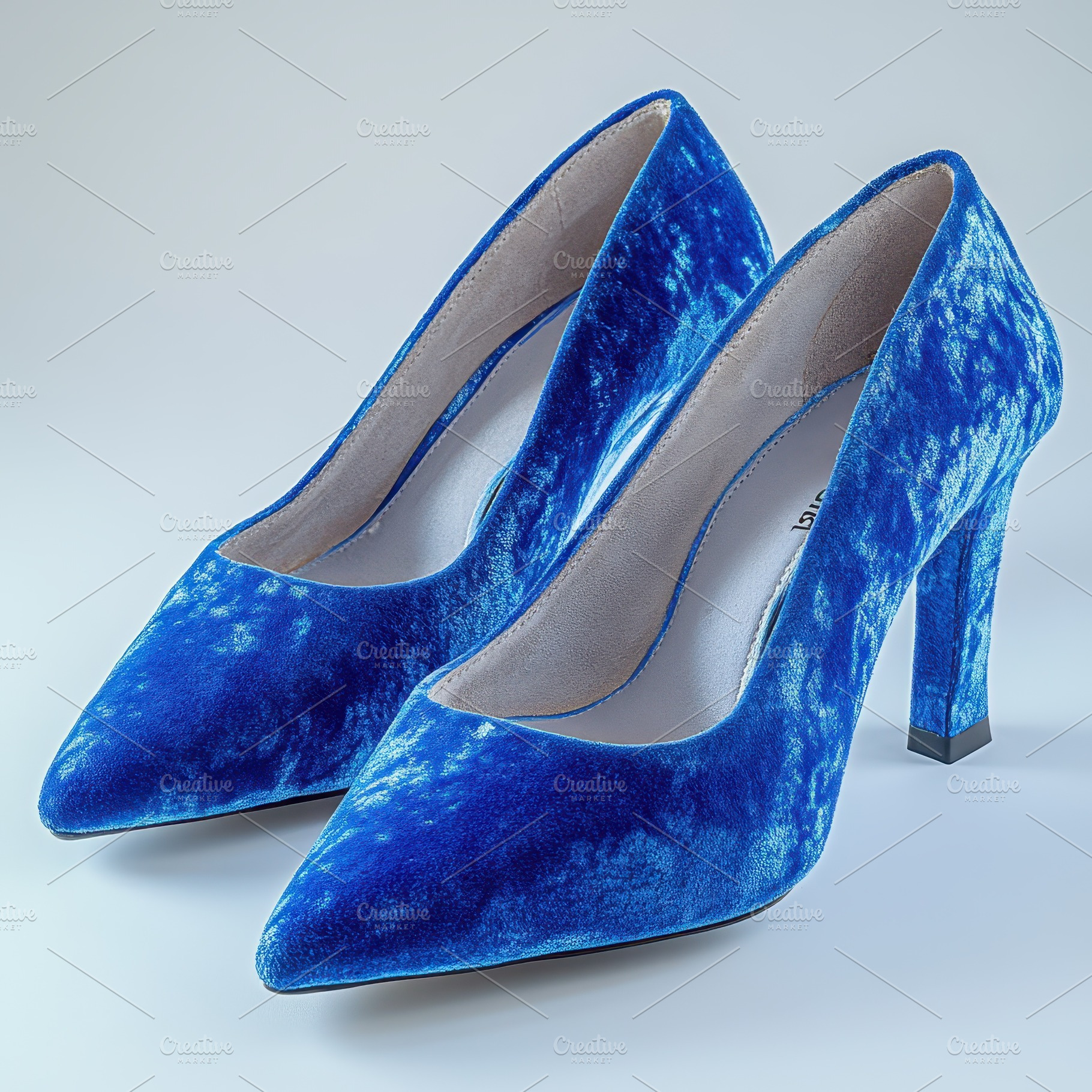 Elegant Blue Velvet High Heels Styli, a Beauty & Fashion Photo by Pixeness Studio