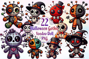 Halloween Gothic Voodoo Doll Clipart, a Work Illustration by Dream Creation