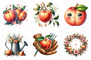 Cute Peaches Garden Fruit Clipart, an Illustration by DreamPrint404 (Thumbnail 3 of 6)
