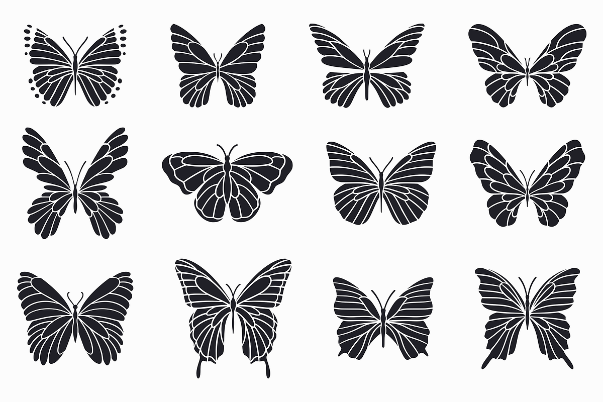 Butterfly Silhouette Vector Bundle, an Animal Illustration by Kusumaillustration (Photo 7 of 13)