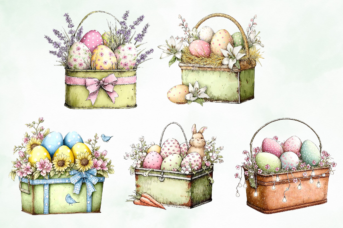 Whimsical Easter Basket Png Clipart, an Illustration by Creative Art (Photo 8 of 8)
