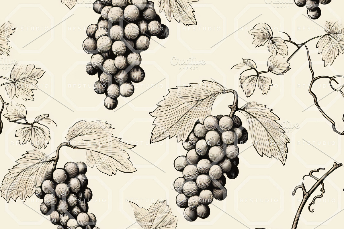 GYPSY GRAPES. Seamless Pack, a Texture Illustration by RefinedFantasyStudio (Photo 3 of 9)