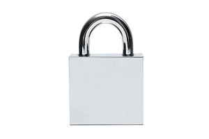 Silver padlock, a Photo by saiko3p