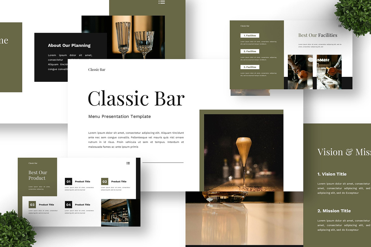 Classic Bar - Menu Google Slide, a Presentation Template by Deepslide Studio (Photo 4 of 6)
