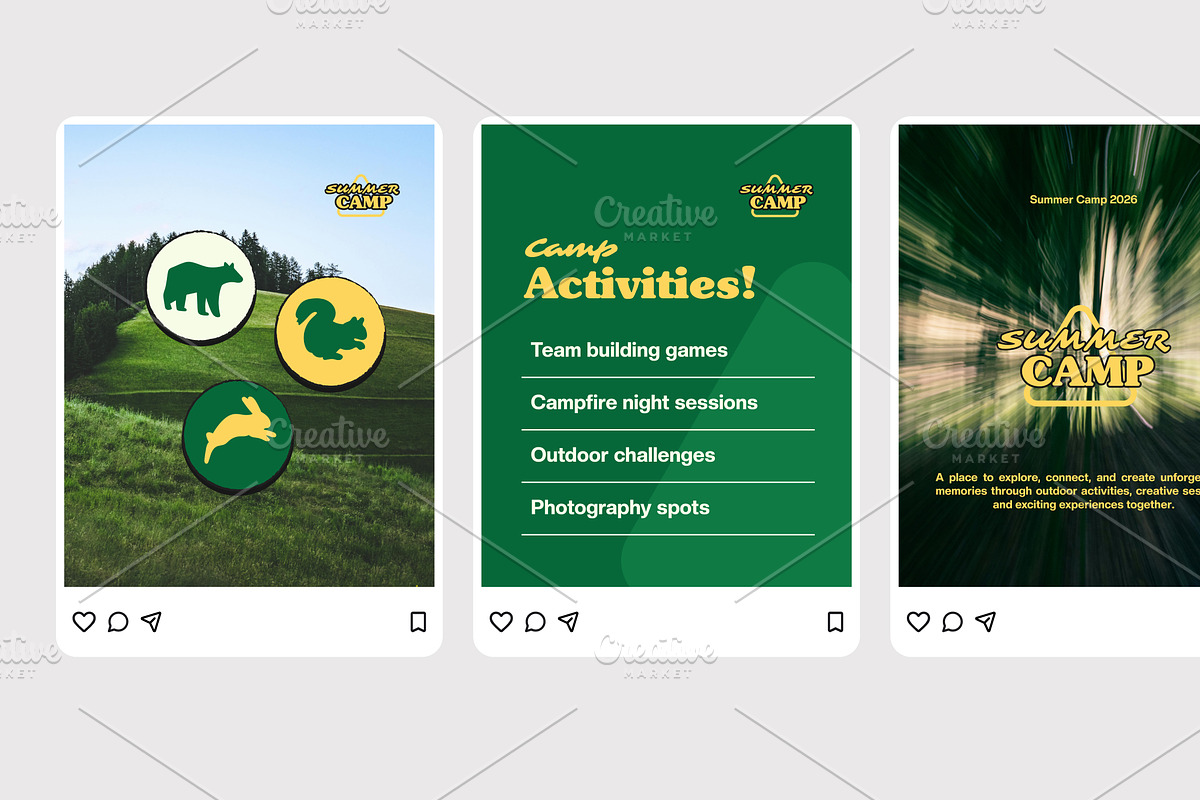 Green Summer Camp - Instagram Post, a Social Media Template by Izdihaar_Studio (Photo 3 of 4)