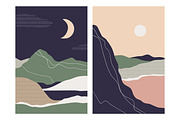 Abstract nature landscapes cards set, a Decorative Illustration by Good Studio (Thumbnail 9 of 34)