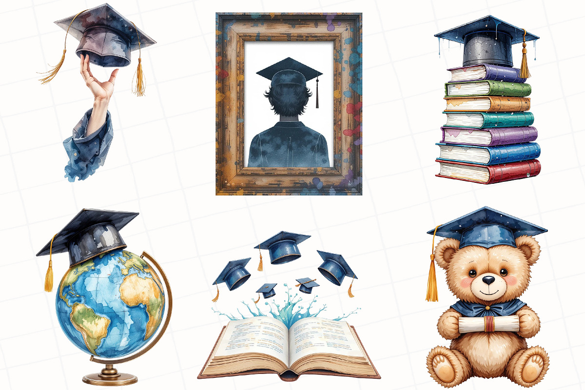 Graduation Sublimation Clipart, an Illustration by OK Design (Photo 4 of 5)