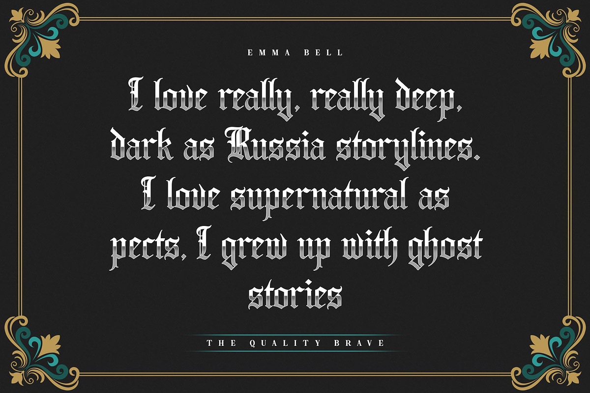 The Quality Brave Typeface, a Blackletter Font by alit design (Photo 12 of 17)