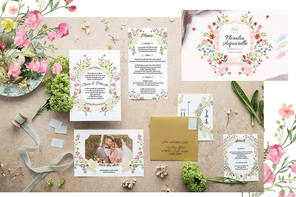 Watercolor Floral BUNDLE handpainted, an Illustration by SunnyAfternoons (Photo 7 of 10)