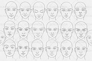 Face Girl Stamp Brushes Procreate, a Brush Add-On by sundrameda (Thumbnail 2 of 5)