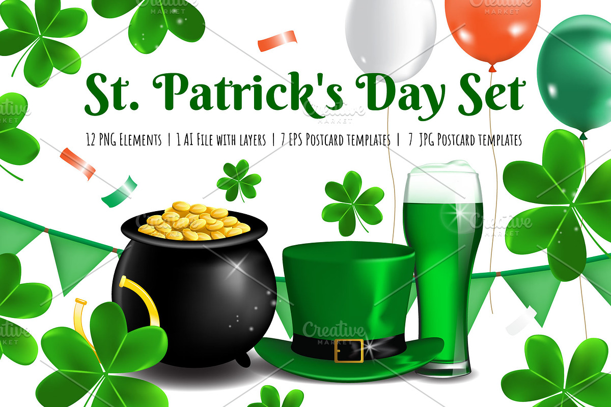 St. Patricks Day Vector Set, an Object Graphic by Nadiia Hanina (Photo 1 of 3)