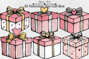 Valentine Day Gift Box Clipart, a Seasonal Illustration by Rose Art (Thumbnail 1 of 6)