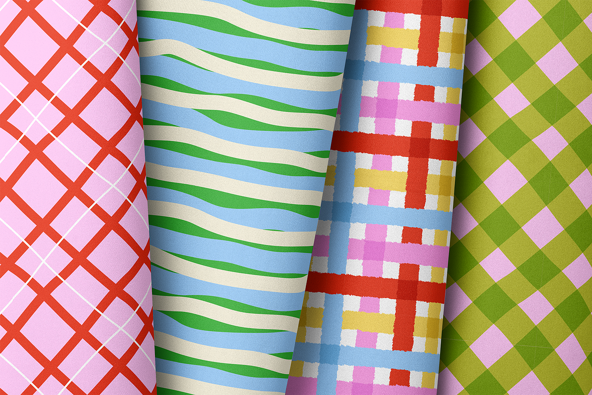 Funky Stripes & Checks Patterns, a Pattern Graphic by Felizabeth Design