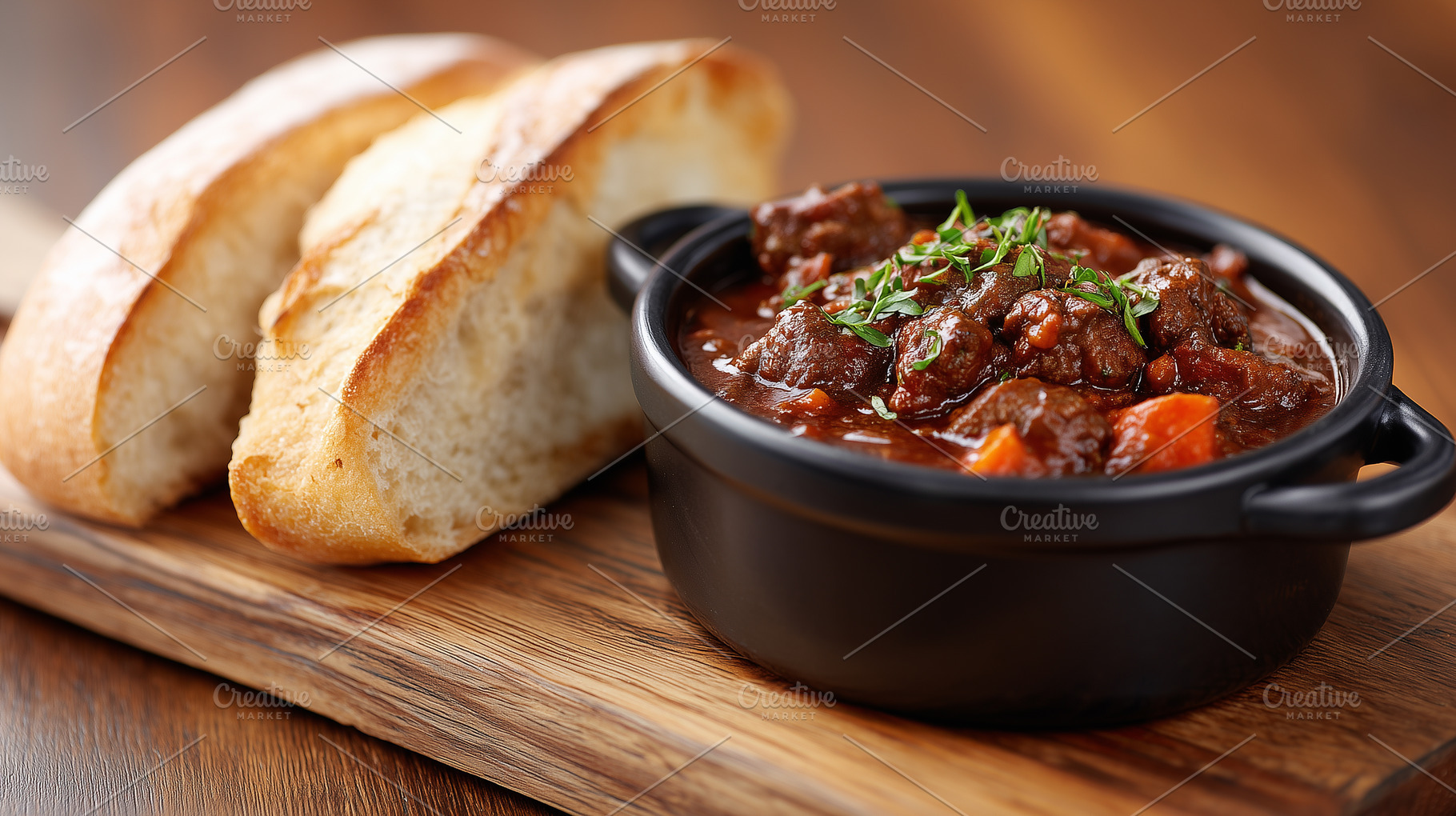 Hearty beef stew with carrots and, a Food & Drink Photo by MistyDay