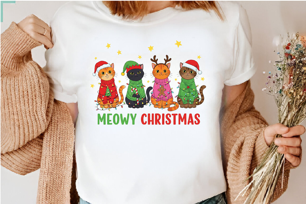 Meowy Christmas Cat Subllimation Png, an Illustration by Dream Creation (Photo 3 of 5)