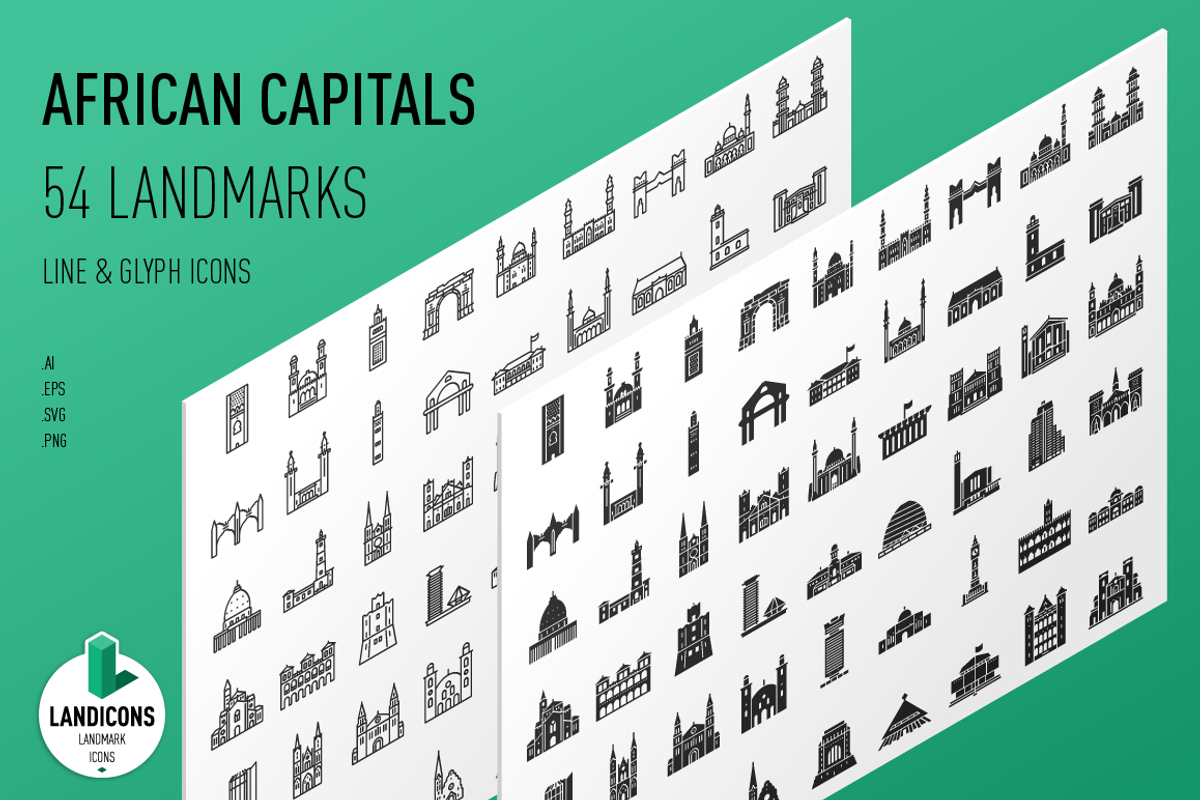 African Capitals - Landmark Icons, an Icon by Jozsef Balazs-Hegedus (Photo 1 of 6)
