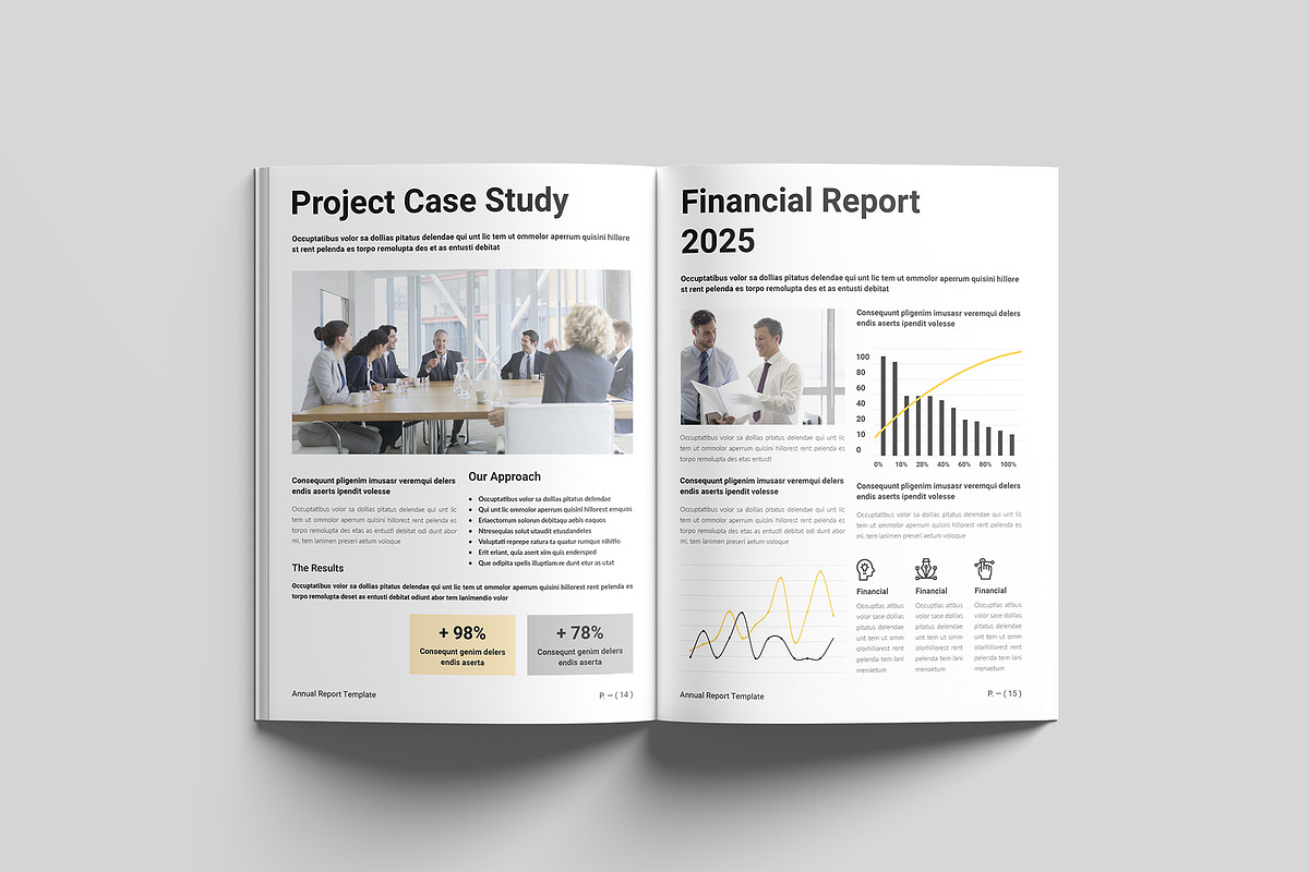 Annual Report Template, a Brochure Template by GoldenGrid Studio (Photo 9 of 13)