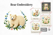 Bear Embroidery Clipart, a Graphic by Artnoy (Thumbnail 1 of 5)