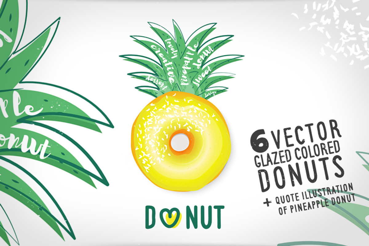 Vector set of glazed colored donuts., a Decorative Illustration by WalnutBird (Photo 4 of 4)