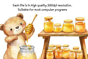 Bee and Honey Clipart Bundle, an Illustration by PassionPNGcreation (Thumbnail 8 of 12)