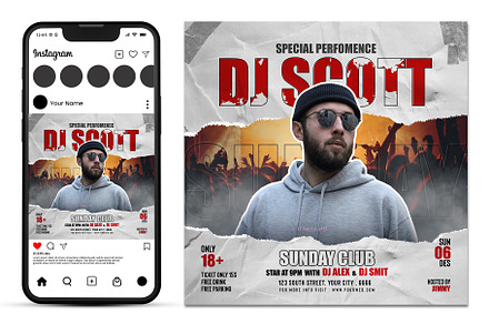 Music dj flyer template, a Brochure Template by AbcStudio