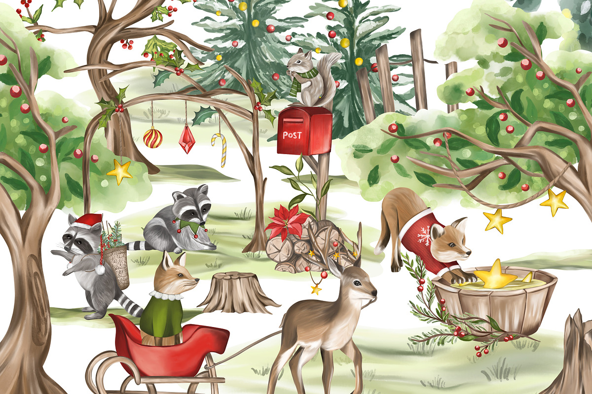 The Ultimate Christmas Forest, a Seasonal Illustration by Rachel Art Studio (Photo 5 of 11)