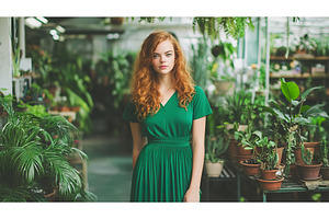 Young caucasian woman in greenhouse, a Person Photo by Lermont51