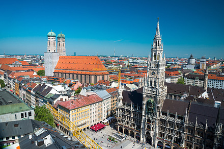 Aerial view of Munich, Germany.
