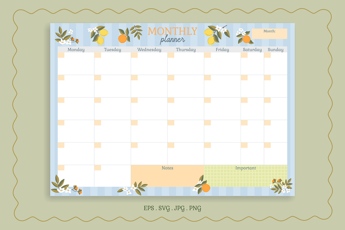 Citrus Pattern & Planner Set, a Graphic by Nina Bered Illustration (Photo 5 of 6)